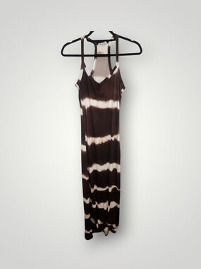 Capella Tie-Dye Brown and Cream Racerback Maxi Dress M